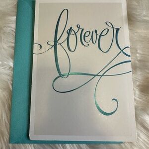 ๐งก10/$10 Elegant Teal 'Forever' Greeting Card
